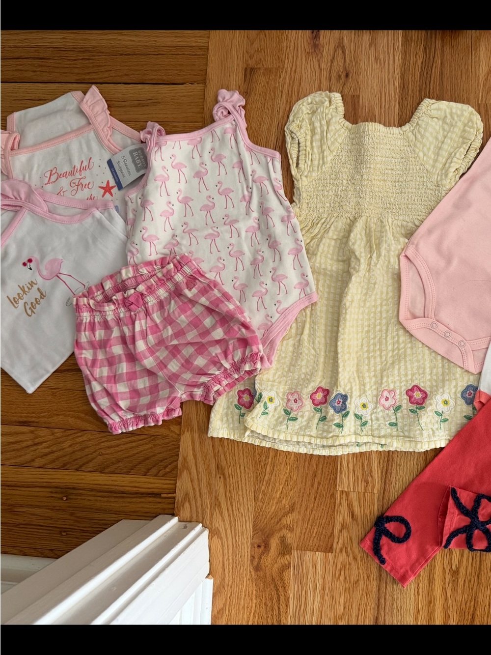Summer girl bundle 18-24 month baby flower dress swim bubble shorts 7 onesies